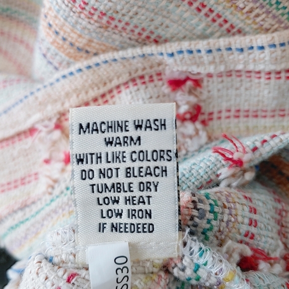 Dylan Women's Boho Pullover Top Sz L/XL Striped Boxy Summer Multicolored Beachy - Picture 9 of 10